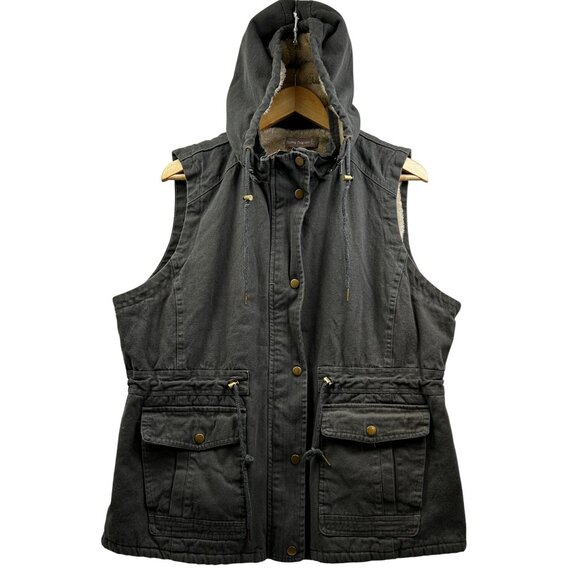 Victory Outfitters Utility Vest Mens XXL Green Sherpa Lined Hooded Outdoor Wear - Picture 2 of 13